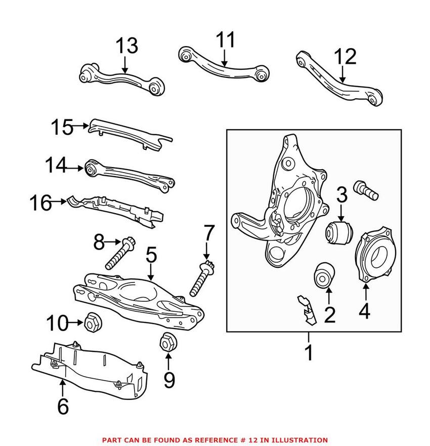 Mercedes Suspension Strut Rod Kit - Rear Driver Left 2043500132